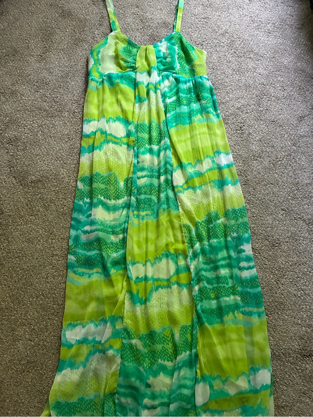 Vintage Green Baby Doll Maxi Dress (L)
